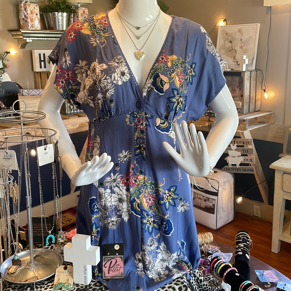 Angie blue floral dress